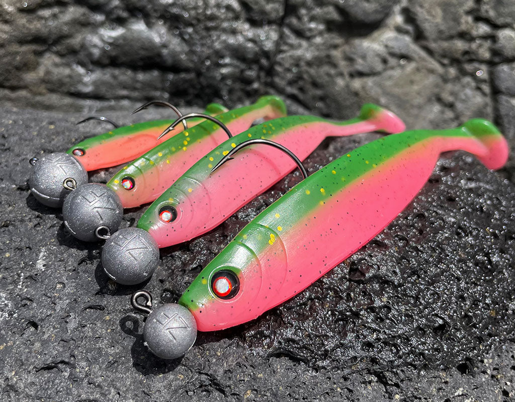 Glasaugen Gummifische Pink -Grün