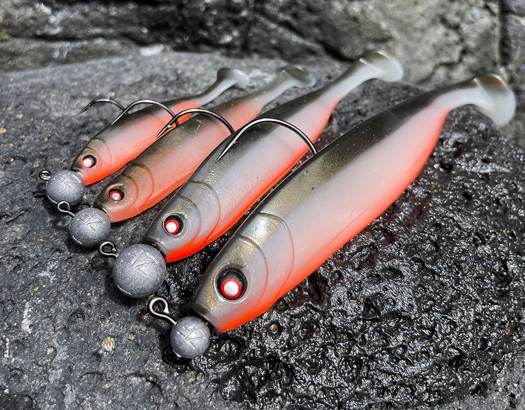 Glasaugen Gummifische Rotaugen-Dekor
