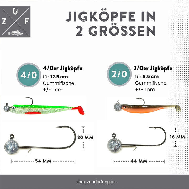 Jigköpfe Größe für Gummifische