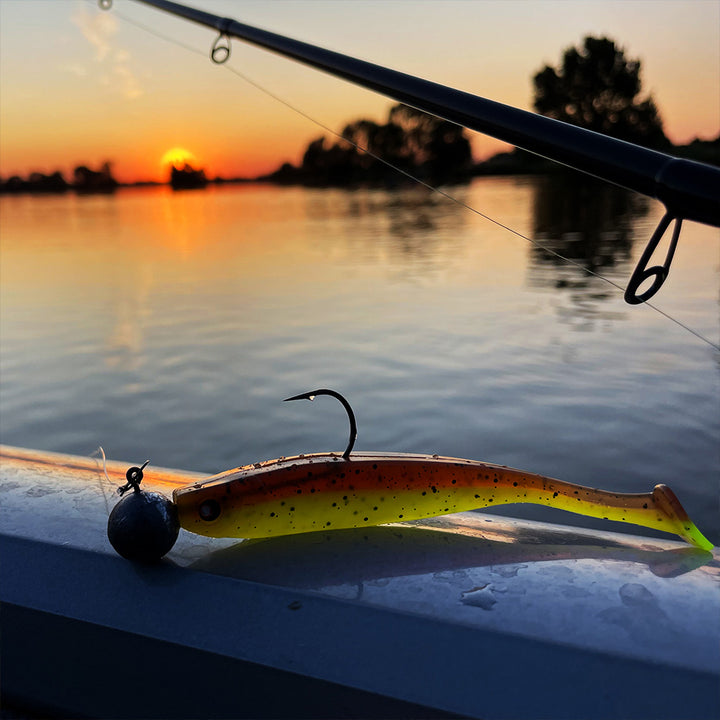 Jigkopf Zander Gummifisch montiert