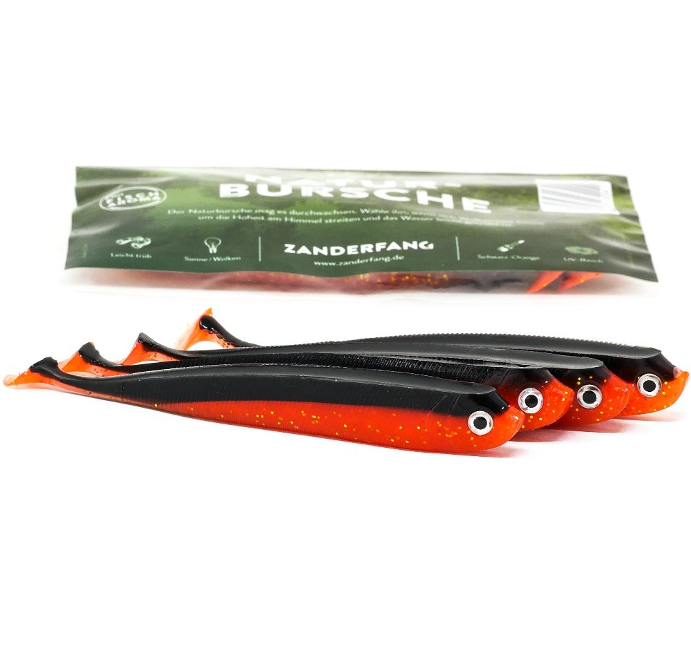 Gummifische Zanderfang schwarz rot UV