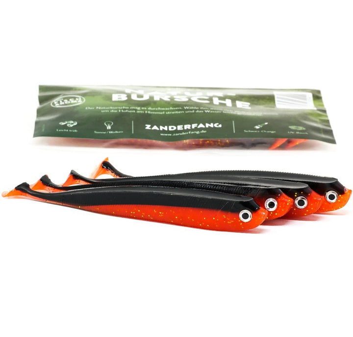 Gummifische Zanderfang schwarz rot UV