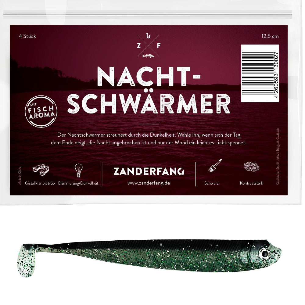 Zander Gummifisch schwarz