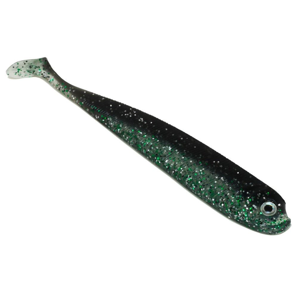 schwarzer Gummifisch für Zander