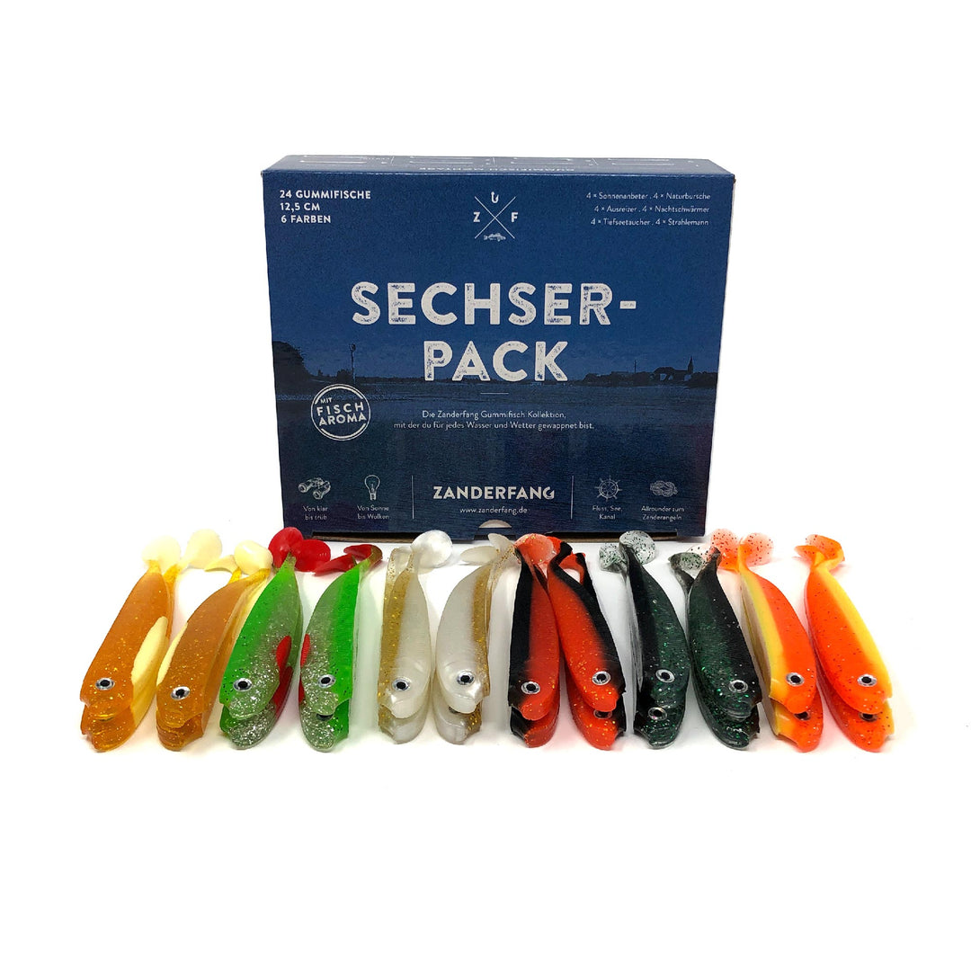Gummifische Kollektion Zanderfang Sechserpack