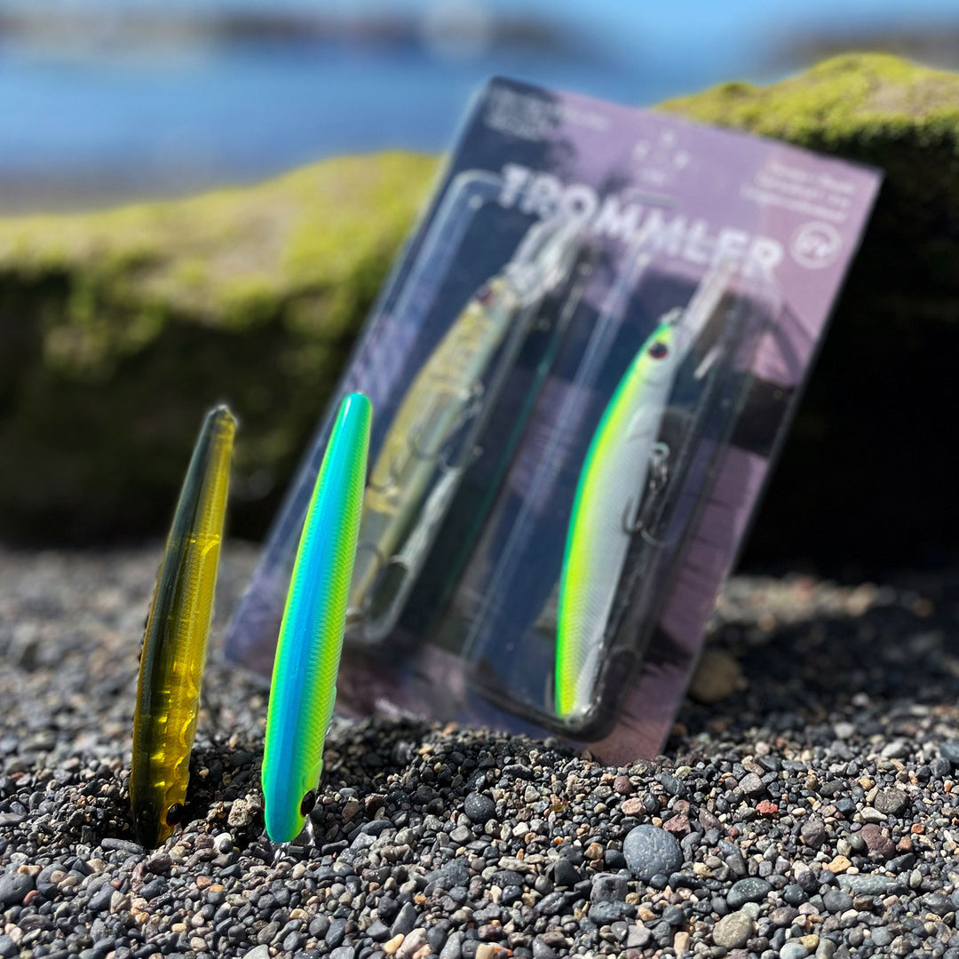 Barschköder UV neon-grün und olive-matt