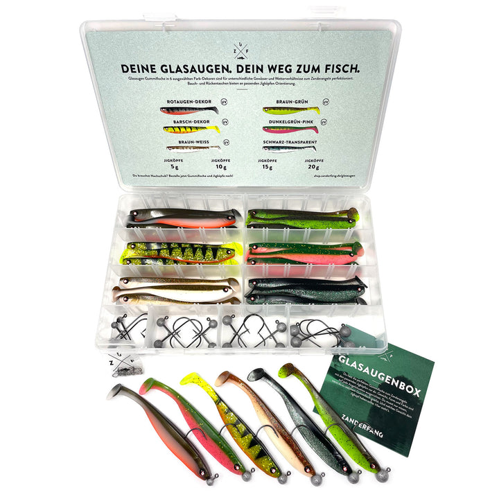 Gummifisch Box Zander angeln 15cm