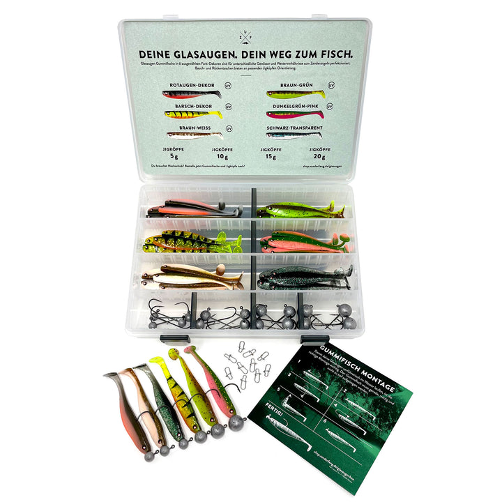 Glasaugenbox 12,5cm Gummifische