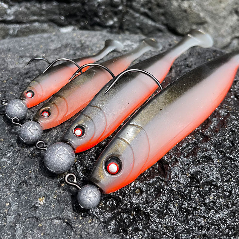 Glasaugen Gummifische Rotaugen-Dekor