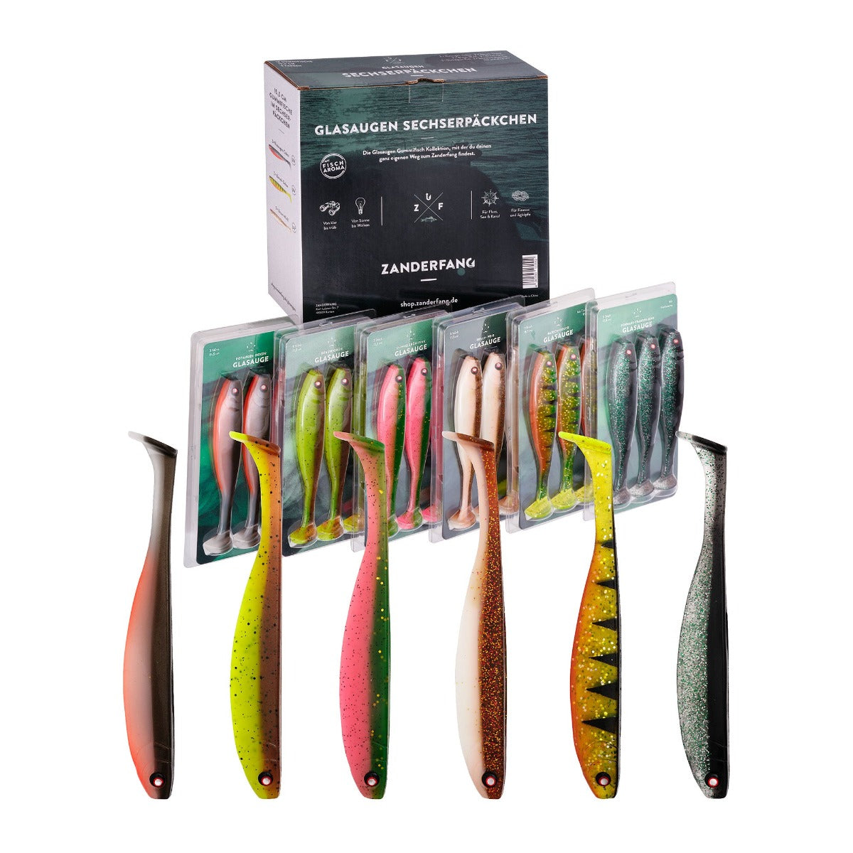 Gummifische Hecht Set Zanderköder in 15cm