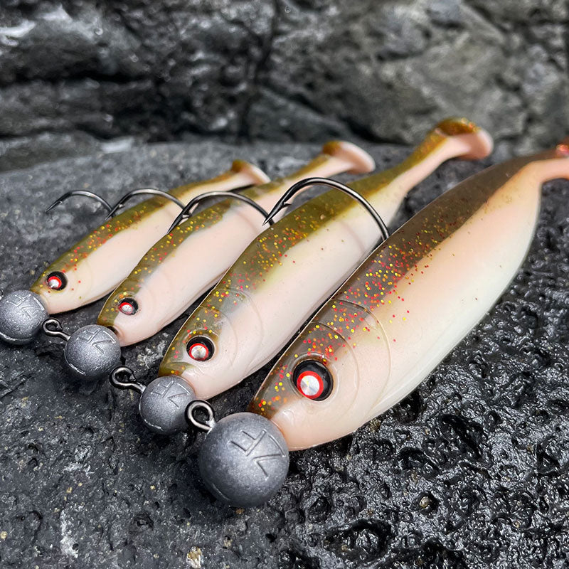 Gummifische Zander Glasaugen Weiss-Braun