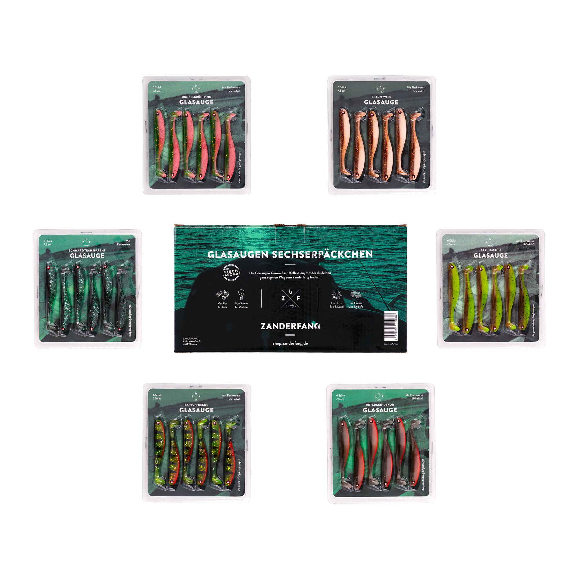 Forelle Gummiköder Barsch Gummi Set Glasaugen 7cm