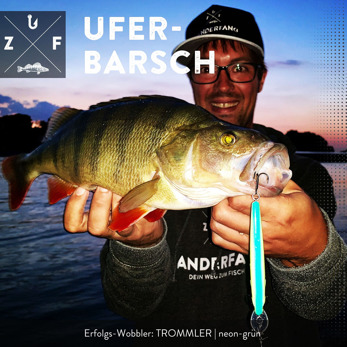 Barsch mit Wobbler vom Ufer