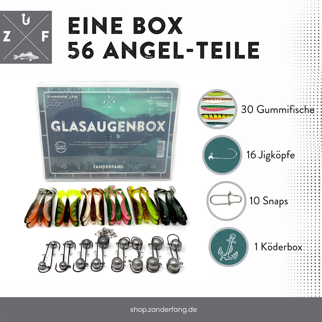 Gummifisch Box Glasaugen Zanderfang Inhalt