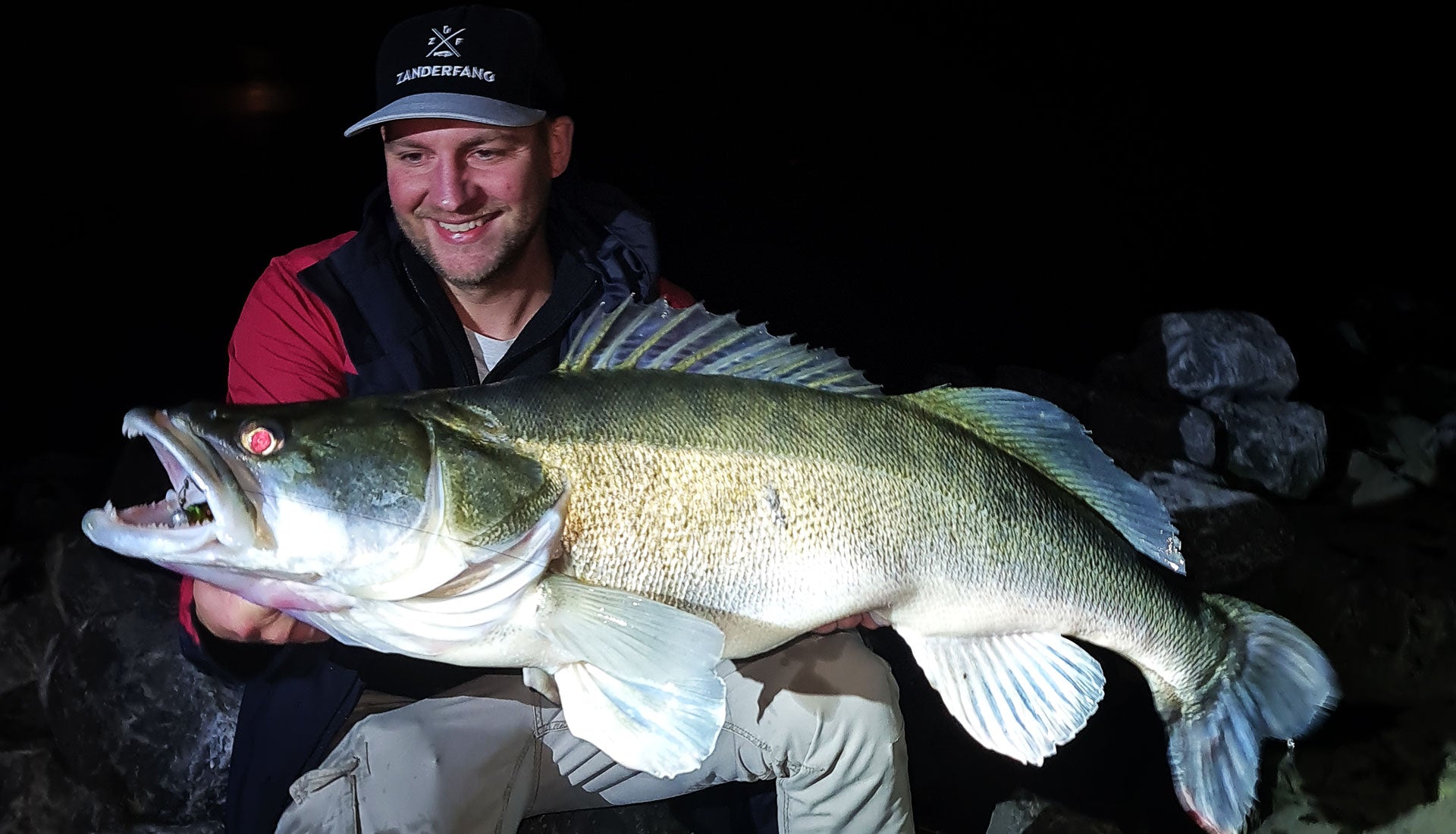Kapitaler Zanderfang mit Gummifisch Glasauge 15cm Barschdekor