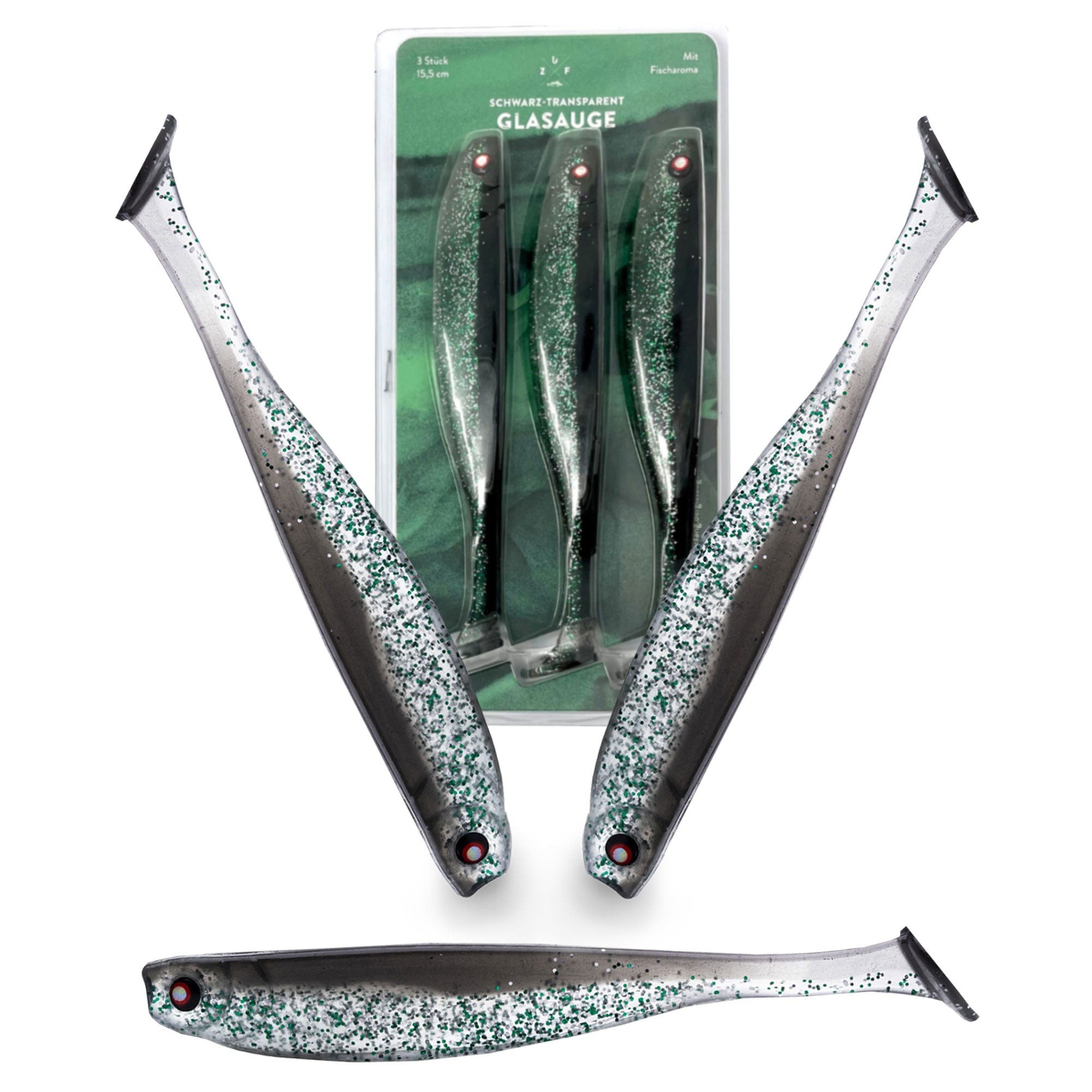 Gummifisch schwarz in 15cm für große Zander für Nachts 