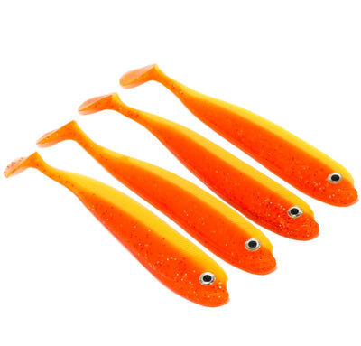 Gummifische mit UV für Zander in gelb orange
